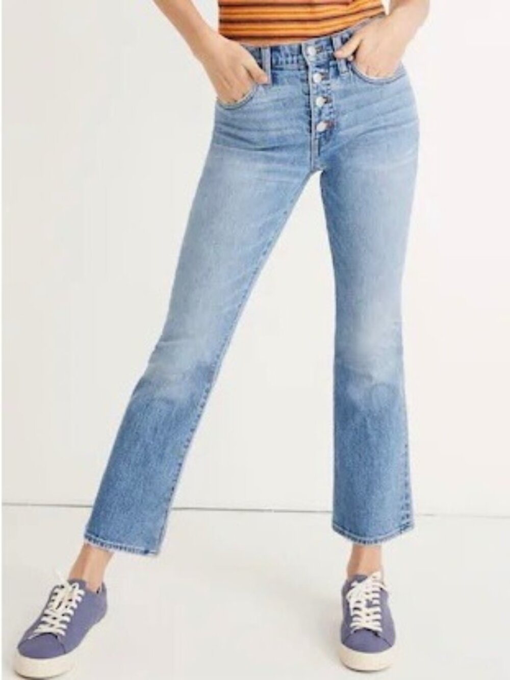 Madewell Cali Demi Boot Jeans Size 25 Blue Dory Wash Comfort Stretch Pant Retro